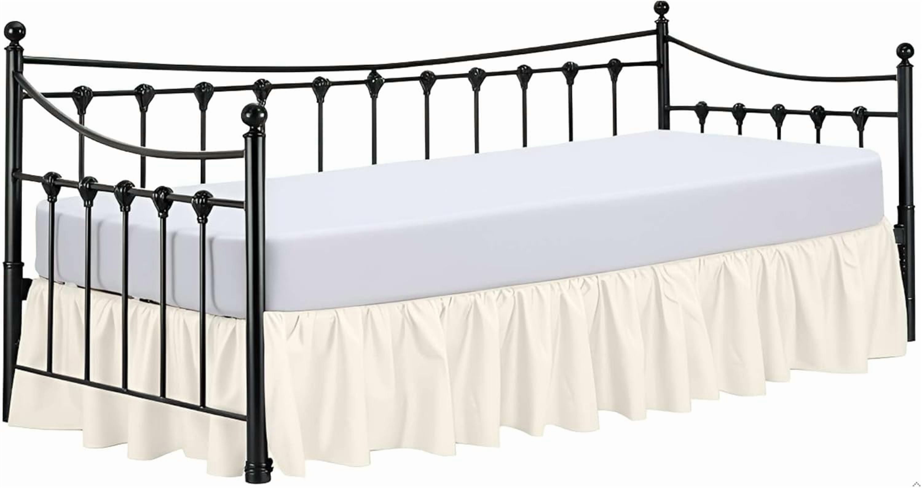 GDDPOD-Twin Daybed Skirt 12 Inch Drop, Dust Ruffle Bed Skirts for ...