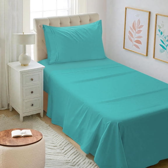 GDDPOD-Twin XL Sheet Set - Hotel Luxury Microfiber Sheet & Pillowcase Sets Fits College Dorm Room Mattress - Soft, Breathable, Wrinkle & Fade Resistant - 3 Piece (Teal)
