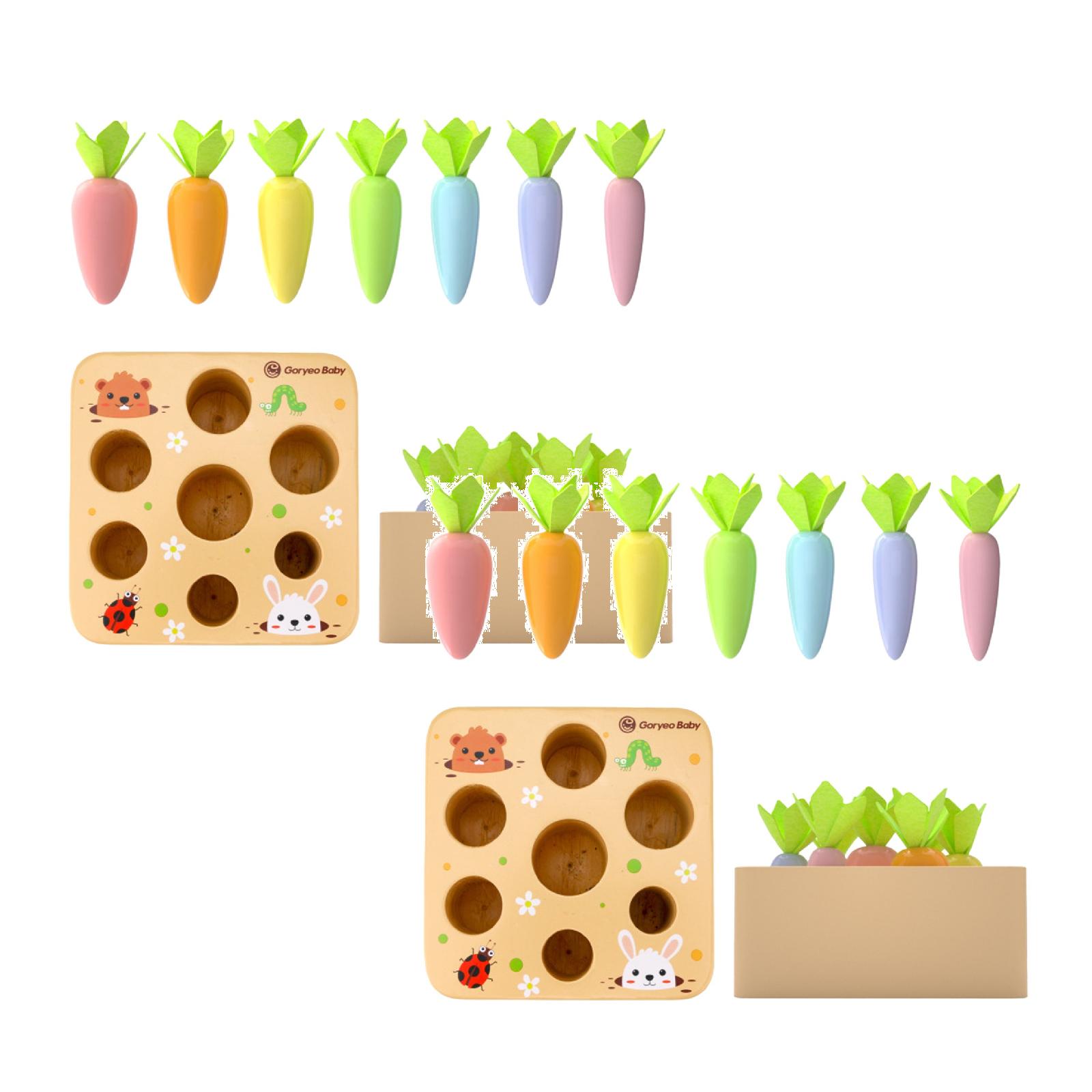 GDDTOY 2PCS Wooden Carrot Game Toy For Toddlers Montessori Educational
