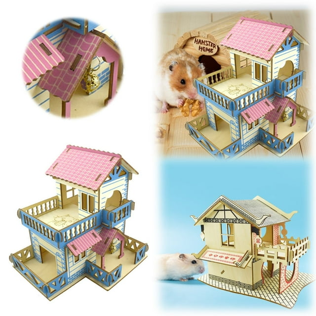 GDDTOY Hamster Villa Playset DIY Assembled Wooden Toy For Small Perfect