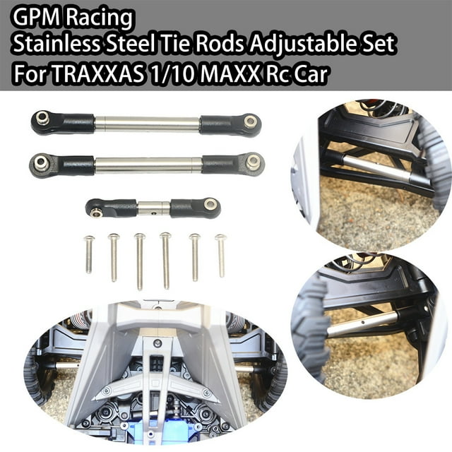 GDDTOY Racing Rc 1/10 Steel MAXX Adjustable Set Tie GPM For Car Rods