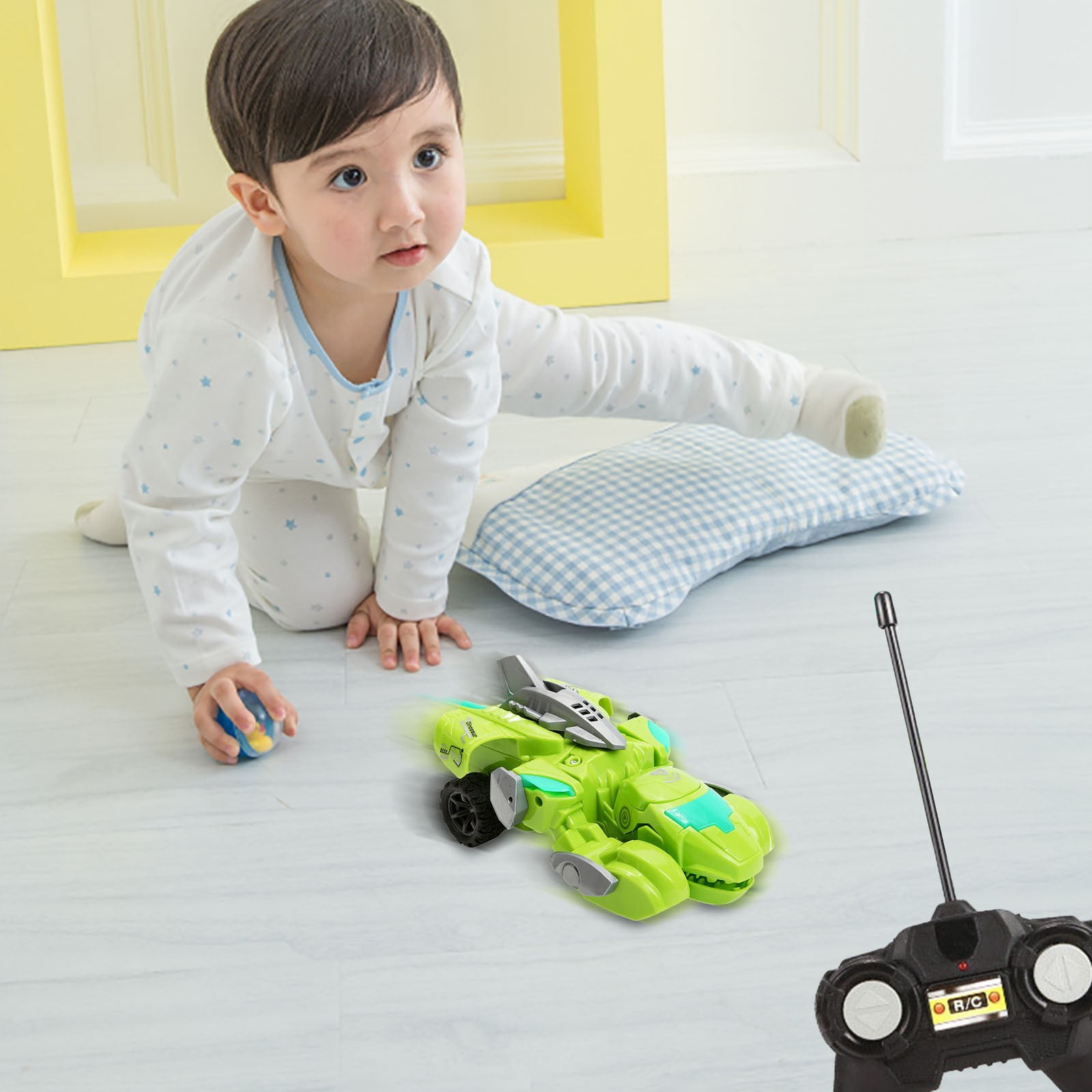 GDDTOY Transforming Dinosaur Car Toys Transforming Dinosaur LED Car