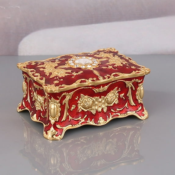 GDDTOY Vintage Jewelry Organizer Box Metal Trinket Storage Box Chest Box Jewelry Decorative Box Keepsake Box Case For Women Girls 3.5x2.4x1.6inch Storage Containers Storage Containers With Lids