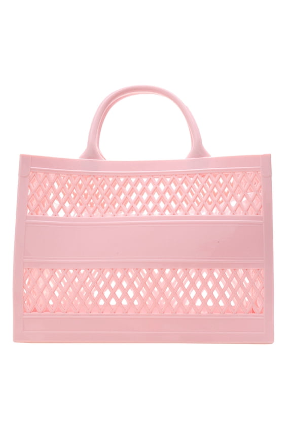 Clutch Bag New Shopping Basket Portable Jelly Bag Large Capacity Basket Storage Basket Candy Color Hollow Beach Bag Fashion Big Capacity PVC Shopping Tote Bag Rubber Silicone Beach Bag