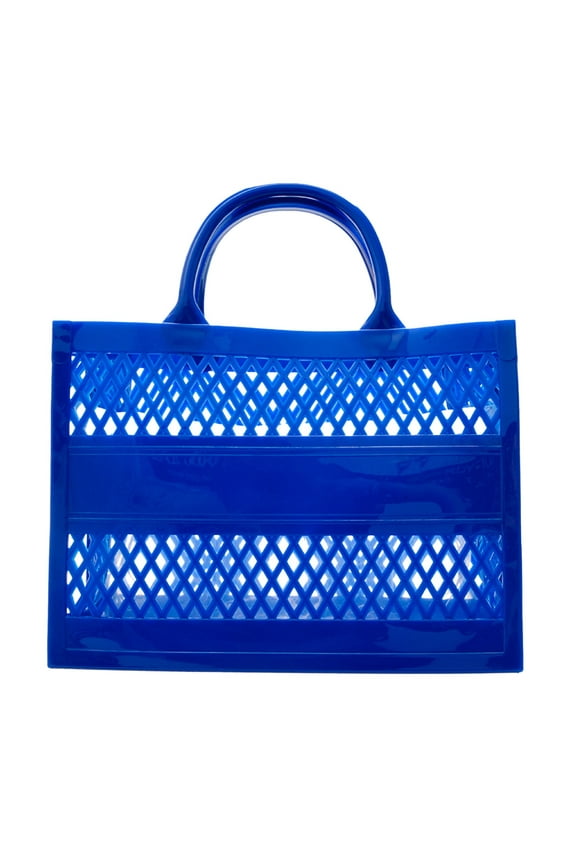 Clutch Bag New Shopping Basket Portable Jelly Bag Large Capacity Basket Storage Basket Candy Color Hollow Beach Bag Fashion Big Capacity PVC Shopping Tote Bag Rubber Silicone Beach Bag