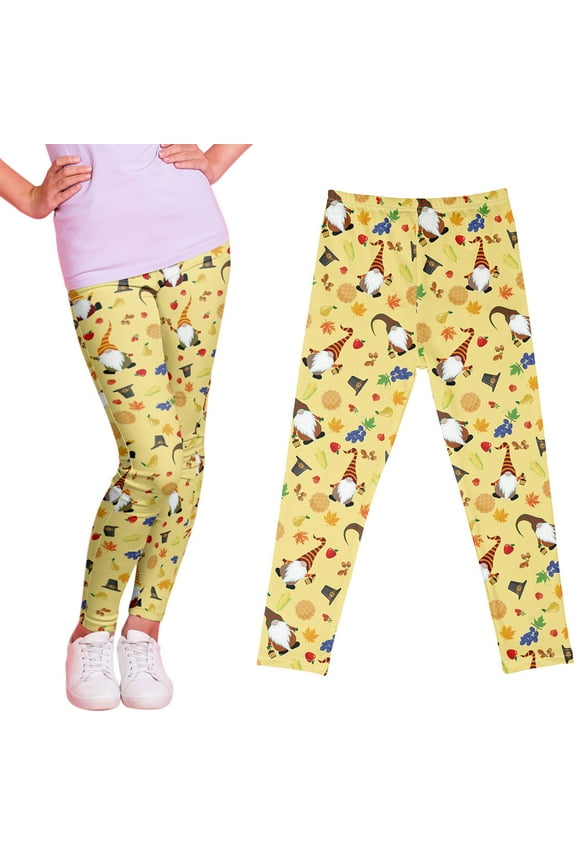 Kids Girls Pants Halloween Printed Girls' Leggings High Stretch Tights Toddlers Outdoor Sports Trousers for 3 To 9 Years