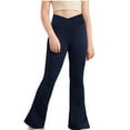thumbnail image 1 of GDEGE Kids Girls Pants Solid Colour High Waist Flared Pants Leggings Casual Sport Trousers Jazz Latin Dance Tights for 5 To 14 Years, 1 of 6