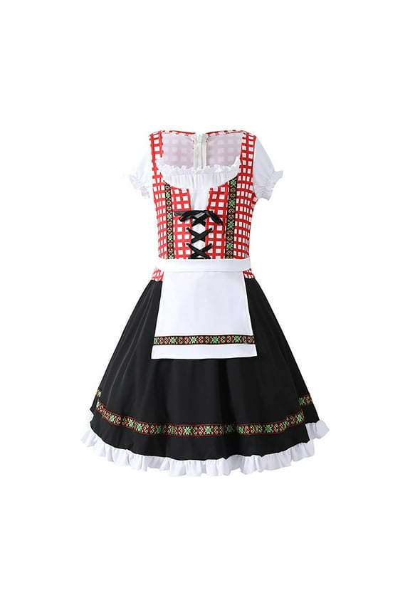 Kids Toddler Comfortable Dress Oktoberfest Kid Girls Traditional German Fraulein Bavarian Dirndl Dress Child Dress for Girl Children Casual Fashion Dress