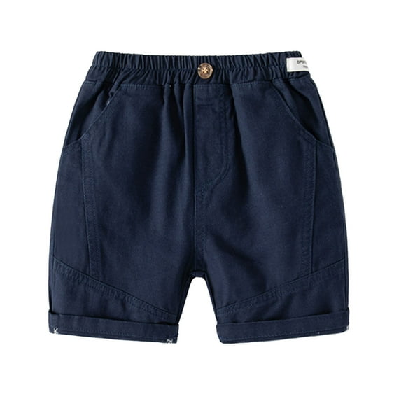 GDEGE Toddler Children Boys Shorts Workwear Five-Minute Trousers Elastic Waist Button Shorts Model Casual Mid-Rise Shorts for 1To 5 Years