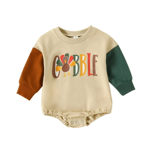 GDEGE Toddler Kids Girls Boys Jumpsuit Cute Thanksgiving Letters Turkey Prints Romper Jumpsuit Casual Jumpsuit Beautiful Fashion Jumpsuit Home Party Jumpsuit