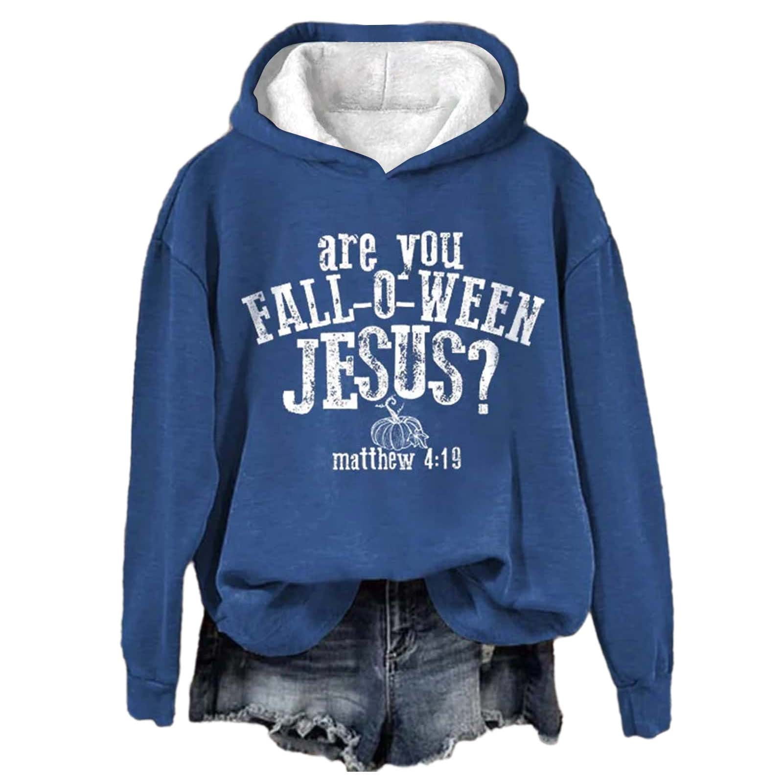 GDEGE Women s Fashion Casual Comfortable Sweatshirt Sweater Women s Are You Fall O Ween 4 19 Print Casual Hoodie Sweatshirts Fall Casual Long Sleeve