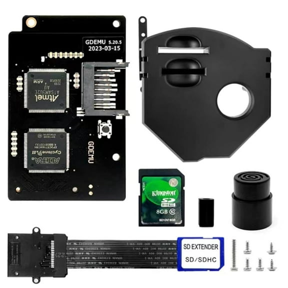 GDEMU V5.20 Optical Drive Emulation Board & Remote Card Kit for Dreamcast GDU DC VA1 Console SD Extension V5.20.5 Set (Black+8G)