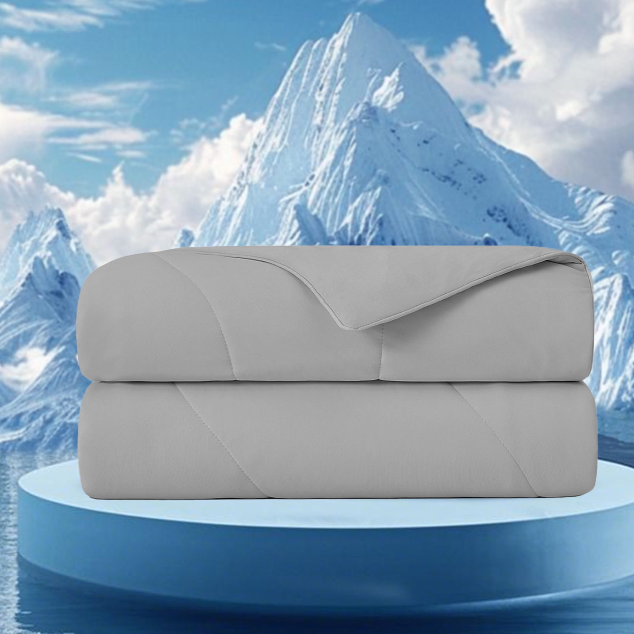 GDF Studio 108x90" King/Cal King Cooling Down Alternative Comforter, All-Season Bedding for Hot Sleepers, Gray