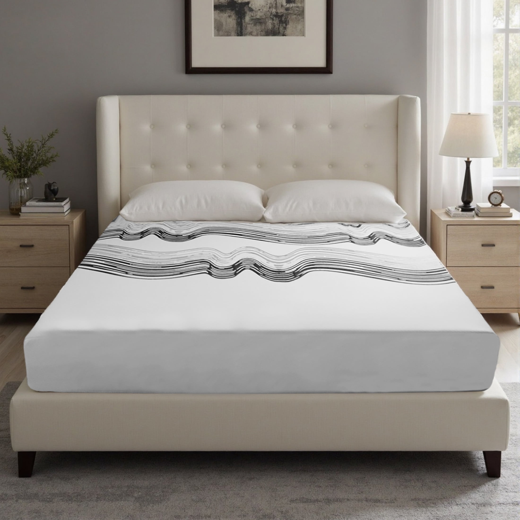 GDF Studio 12" King Mattress, Ultra-Breathable Multi-Layer Foam with Motion Isolation and Ergonomic Support, White