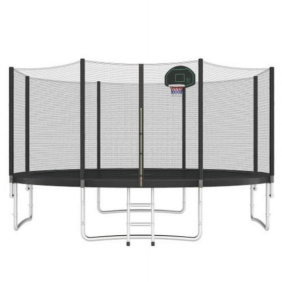 GDF Studio 14FT Fully Protected Kids Trampoline with Ladder