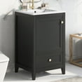 thumbnail image 1 of GDF Studio 20" Bathroom Vanity with Sink, Soft Closing Door, Storage Rack and Drawer, MDF Cabinet, Black, 1 of 9