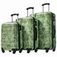 thumbnail image 1 of GDF Studio 3-Piece Hardshell Luggage Set, PC Lightweight Spinner Suitcase with TSA Lock, Summer Floral Pattern, Green, 1 of 15