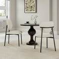 thumbnail image 1 of GDF Studio 3-Piece Upholstered Dining Set with Aluminum Table, Black Finish & Beige Chairs, 1 of 17