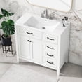 thumbnail image 1 of GDF Studio 36" Bathroom Vanity with Sink, Freestanding Cabinet with Drawers, Solid Wood and MDF Frame, White, 1 of 15