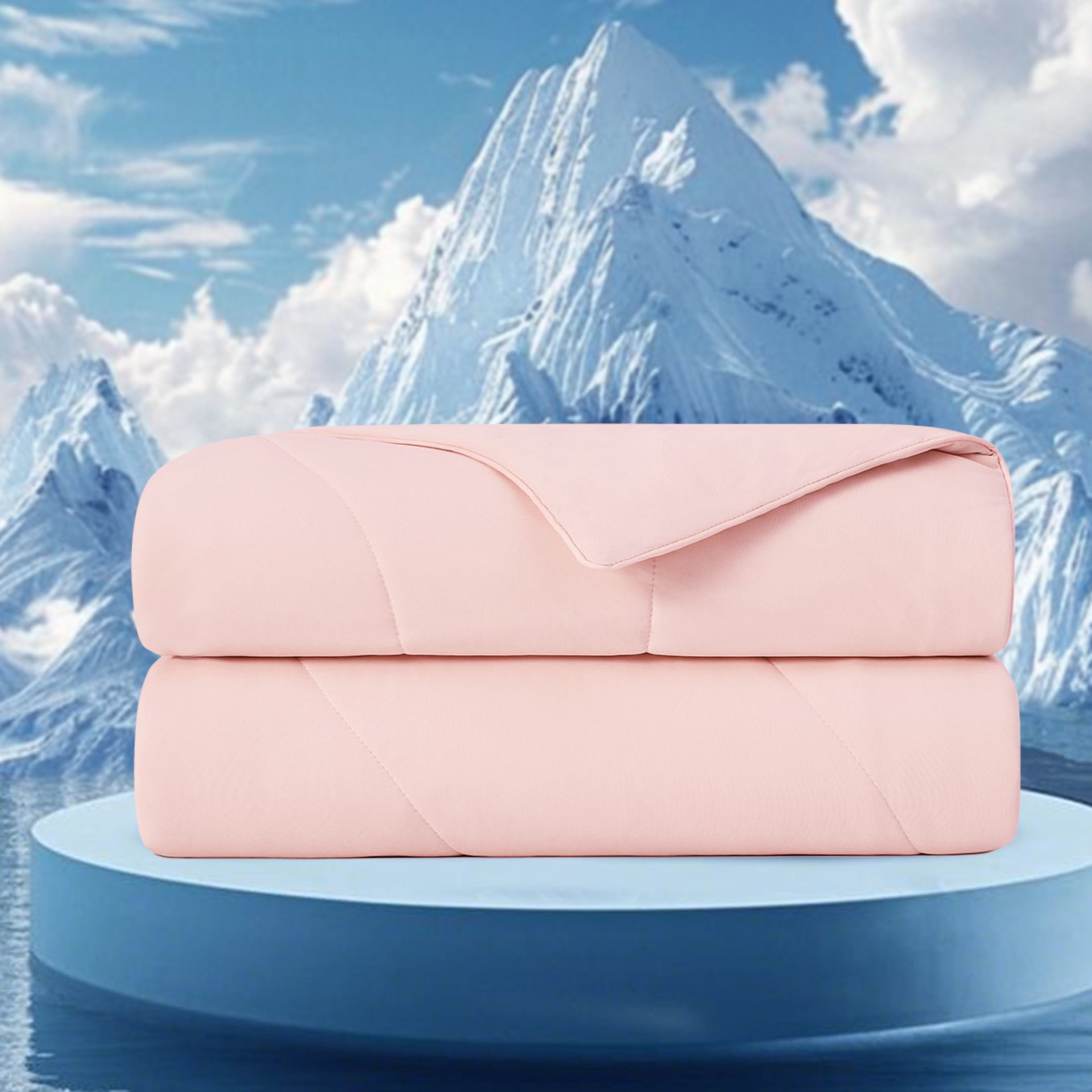 GDF Studio 60x90" Twin/Twin XL Cooling Down Alternative Comforter, All-Season Bedding for Hot Sleepers, Pink