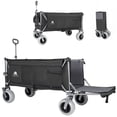 thumbnail image 1 of GDF Studio 67" Extended Heavy-Duty Utility Wagon, Heavy Duty Capacity All-Terrain Foldable Beach Cart, Black, 1 of 11