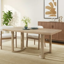 GDF Studio 69" Modern Rectangular Dining Table for 6, U-Shaped Trestle Base, Wood Frame, Light Ash Finish