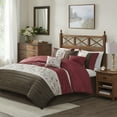 thumbnail image 1 of GDF Studio 7-Piece Embroidered Comforter Set, Elegant Transitional Bedding, Queen Size, Red, 1 of 9