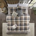 thumbnail image 1 of GDF Studio 7-Piece Herringbone Comforter Set, Farmhouse Plaid Style, Queen Size, Neutral, 1 of 10