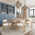thumbnail image 1 of GDF Studio 7-Piece Rubberwood Dining Set with Boucle Upholstery Seats, Light Ash+Beige, 1 of 14