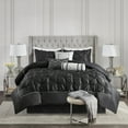 thumbnail image 1 of GDF Studio 7-Piece Tufted Comforter Set, Elegant Bedding with Decorative Pillows, Queen Size, Black, 1 of 13