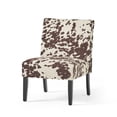 thumbnail image 1 of GDF Studio Abner Contemporary Slipper Accent Chair, Cow Print Velvet and Matte Black, 1 of 10