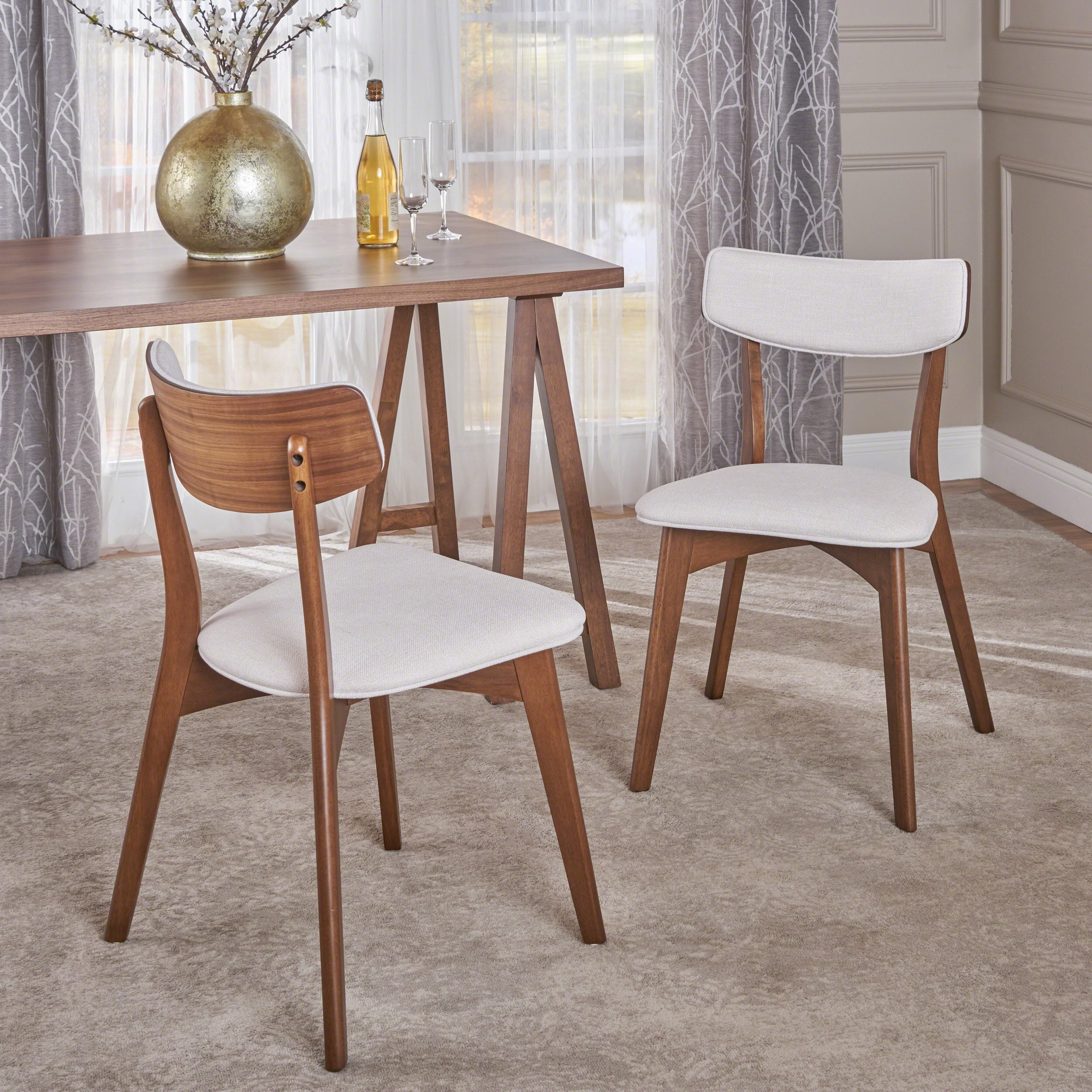 GDF Studio Abrielle Indoor Mid Century Modern Dining Chairs, Set