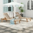 thumbnail image 1 of GDF Studio Acacia Wood Outdoor Chaise Lounges with Rope Seating and Adjustable Positions, Teak+ Beige, Set of 2, 1 of 12
