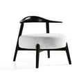 thumbnail image 1 of GDF Studio Acamar Polyester and Birch Wishbone Accent Chair, White + Black, 1 of 13