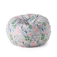 thumbnail image 1 of GDF Studio Adison Modern Fabric 3 Foot Bean Bag, Leaf Blossom Print and White, 1 of 6