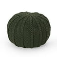 thumbnail image 1 of GDF Studio Agatha Modern Knitted Cotton Round Pouf, Green, 1 of 7