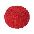 thumbnail image 1 of GDF Studio Agatha Modern Knitted Cotton Round Pouf, Red, 1 of 5