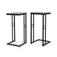 thumbnail image 1 of GDF Studio Agnes Modern Iron and Wood Square Top C Side Table, Set of 2, Black, 1 of 8
