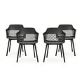 thumbnail image 1 of GDF Studio Airyanna Outdoor Modern Dining Chair, Set of 4, Black, 1 of 7