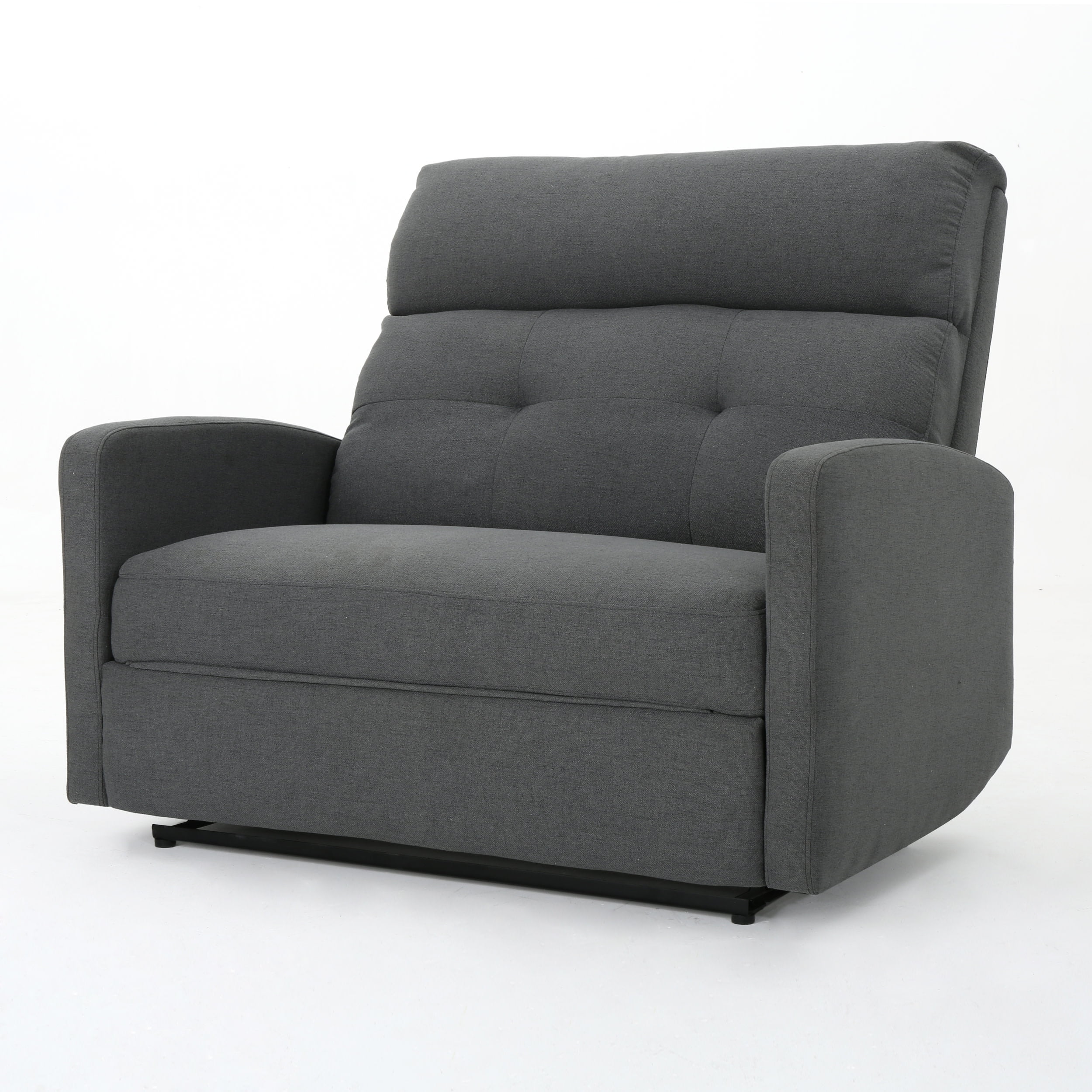 Halima Black Microfiber Tufted Reclining Loveseat