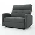thumbnail image 1 of GDF Studio Alma Contemporary Upholstered Loveseat Recliner, Charcoal Fabric, Tufted, Gray, 1 of 12