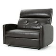 thumbnail image 1 of GDF Studio Alma Contemporary Upholstered Tufted Loveseat Recliner, Brown Faux Leather, 1 of 12
