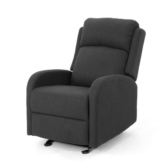 GDF Studio Amallie Contemporary Fabric Rocking Recliner, Dark Gray