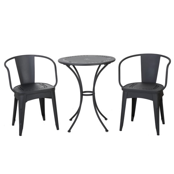 GDF Studio Amelie Childrens Black Metal Table Chat Set