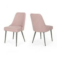 thumbnail image 1 of GDF Studio Ancona Modern Fabric Upholstered Dining Chairs, Set of 2, Light Blush and Gunmetal, 1 of 7