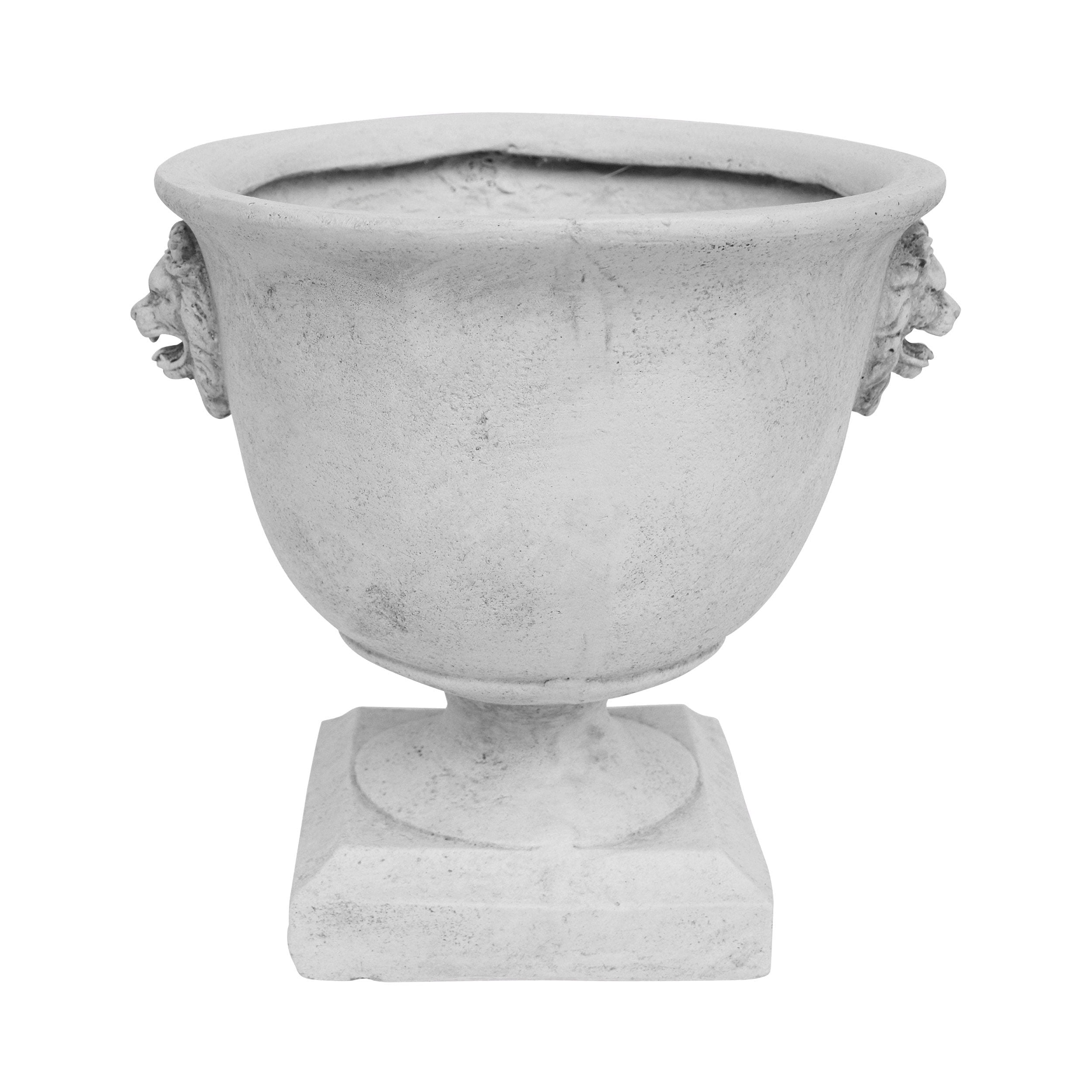 Antique White Lightweight Concrete Garden Urn Planter