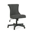 thumbnail image 1 of GDF Studio Andrea Contemporary Upholstered Roll Back Swivel Office Chair, Charcoal Fabric and Weathered Gray, 1 of 11