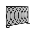 thumbnail image 1 of GDF Studio Ankeny Modern Single Panel Iron Fireplace Screen, Black Brushed Silver, 1 of 7
