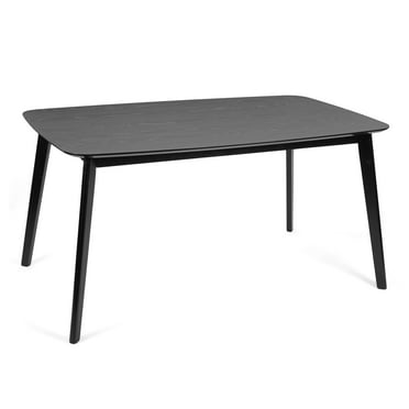 GDF Studio Anne Mid Century Modern Wood Dining Table, Matte Black