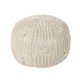 thumbnail image 1 of GDF Studio Ansel Knitted Cotton Pouf, Beige, 1 of 6